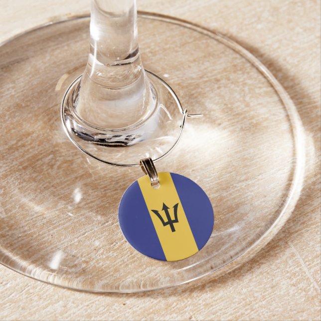 Barbados flag wine charm (In Situ)