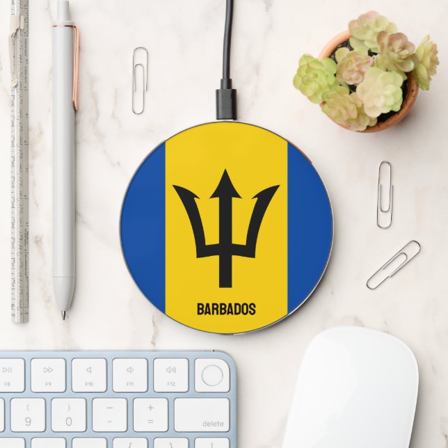 Barbados Flag Wireless Charger (Desk)