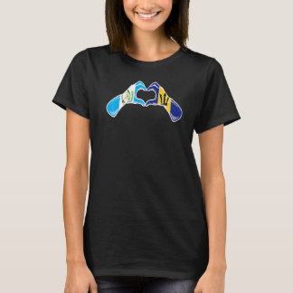 Barbados Guatemala Flag Barbadian Guatemalan Heart T-Shirt