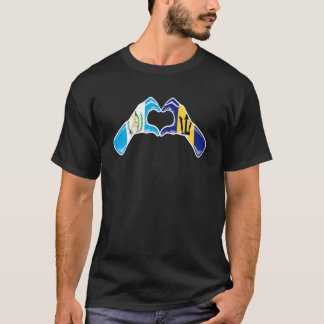 Barbados Guatemala Flag Barbadian Guatemalan Heart T-Shirt
