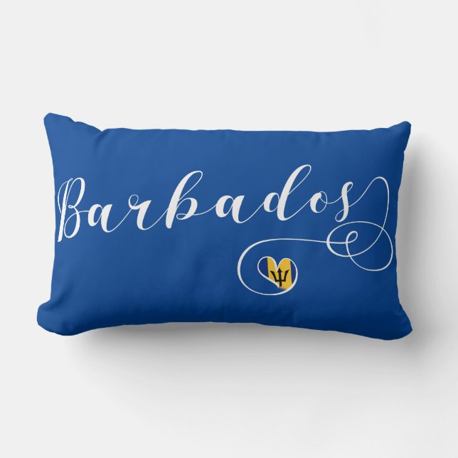 Barbados Heart Flag, Barbadian Lumbar Pillow (Front)