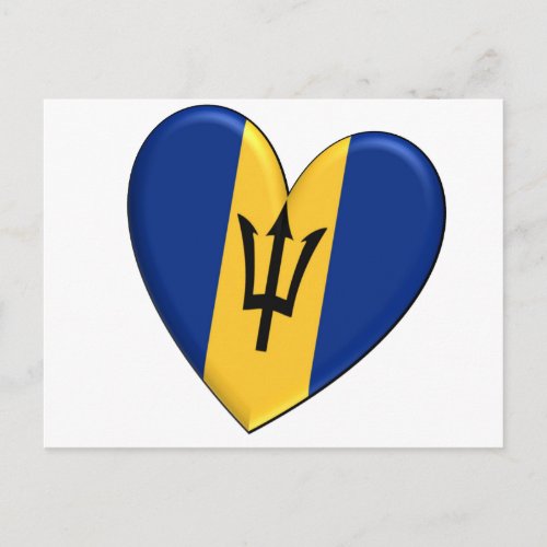 Barbados Heart Flag Postcard