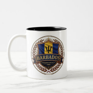 Barbados Heritage Crest Caribbean Pride Two-Tone Coffee Mug