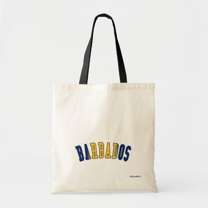 Barbados in National Flag Colors Canvas Bag