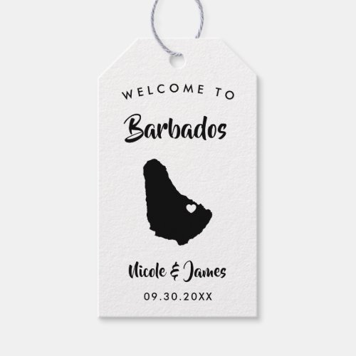 Barbados Island Wedding Welcome Bag Tags Map Gift Tags