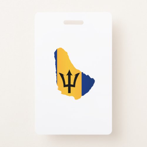 Barbados Islands In Silhouette With Flag Badge