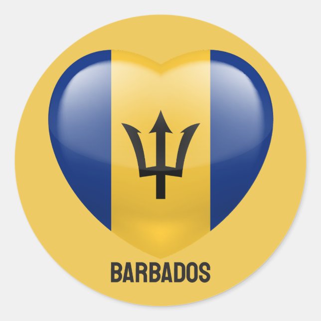 Barbados Love Classic Round Sticker (Front)