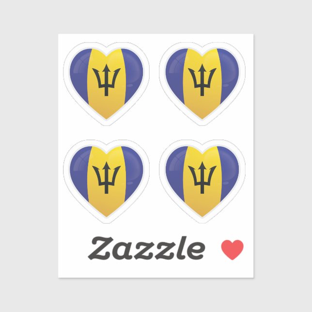 Barbados Love Flag Sticker (Sheet)