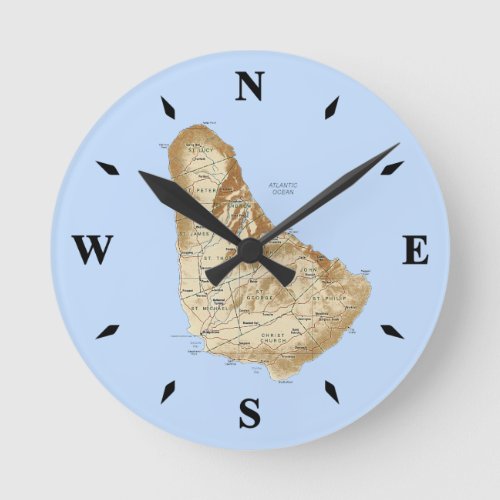 Barbados Map Clock