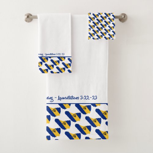 BARBADOS MAP Personalized Christian Scripture Bath Towel Set