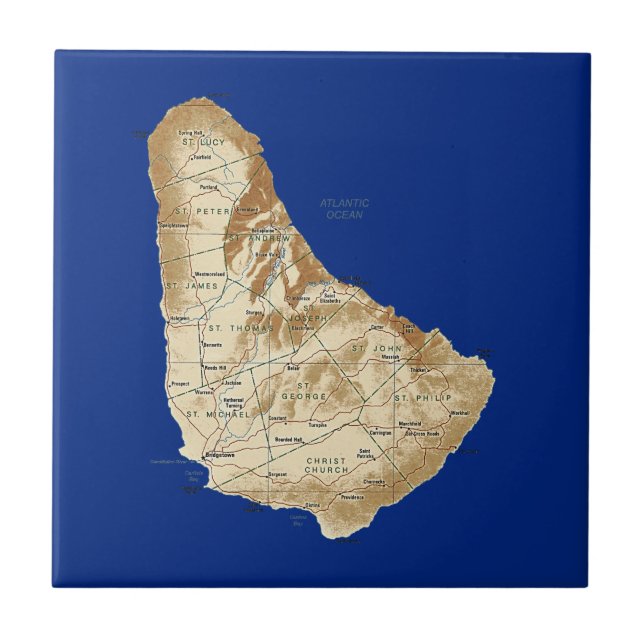 Barbados Map Tile (Front)