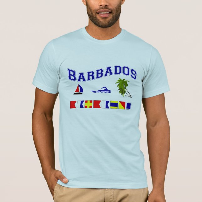 Barbados - (Maritime Flag Spelling) T-Shirt (Front)