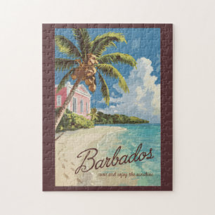 Barbados Painterly Travel Art Vintage Jigsaw Puzzle