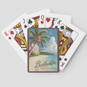 Barbados Painterly Travel Art Vintage Poker Cards