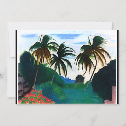 Barbados painting by Joseph Stella Card