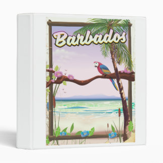 Barbados Parrot Landscape travel poster 3 Ring Binder