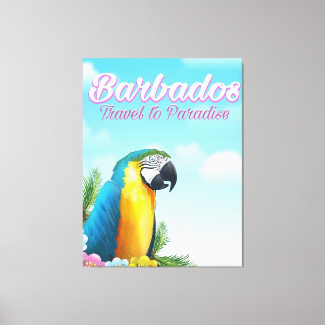Barbados Parrot travel poster Canvas Print (Front)