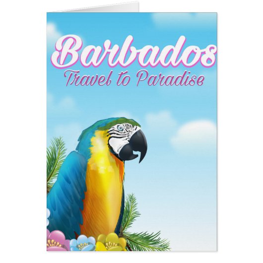Barbados Parrot travel poster Cards (Front)