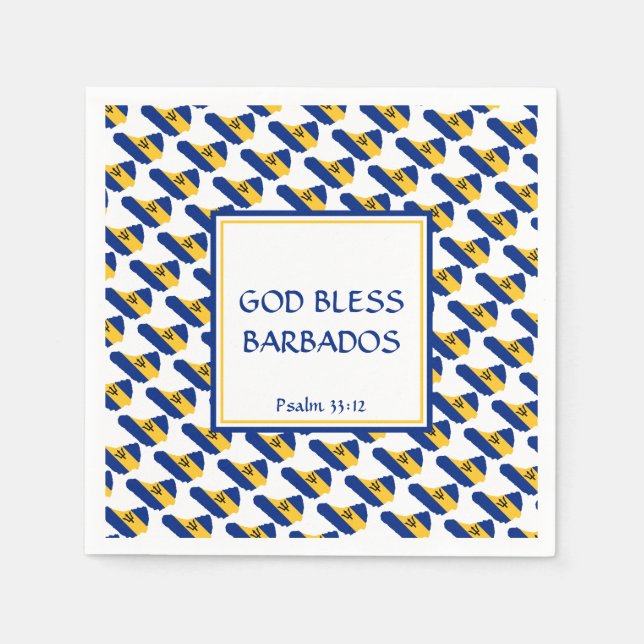 BARBADOS Patriotic GOD BLESS Celebrations Paper Napkins (Front)