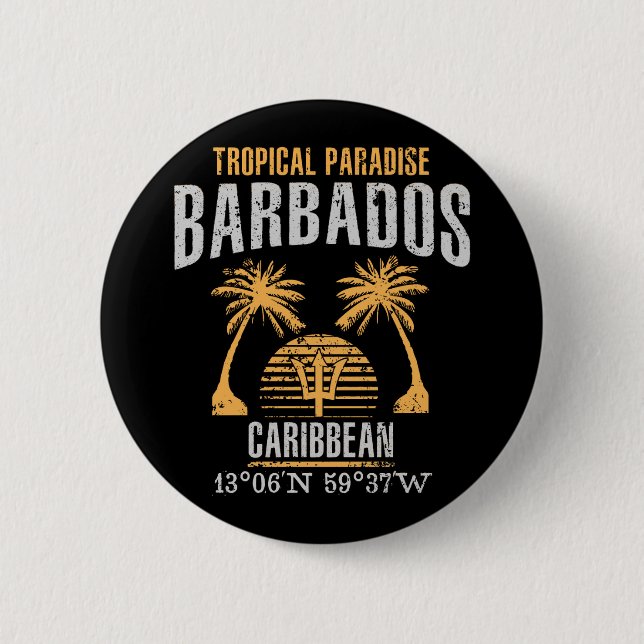 Barbados Pinback Button (Front)