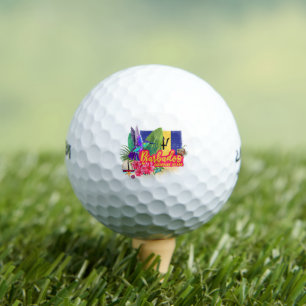 Barbados Retro Caribbean Vintage Island Souvenir Golf Balls
