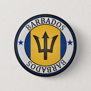 Barbados Round Emblem Button