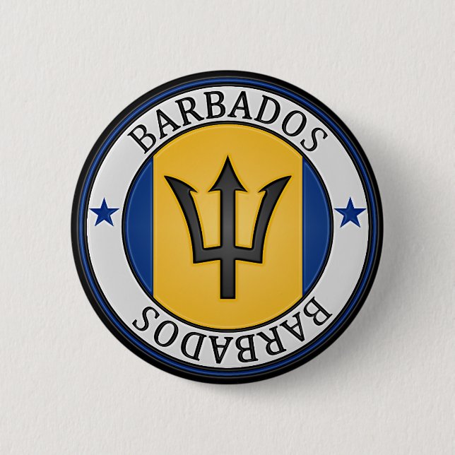 Barbados  Round Emblem Button (Front)