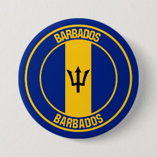 Barbados Round Emblem Button