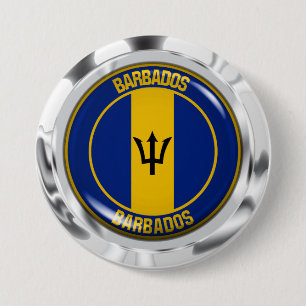 Barbados Round Emblem Button