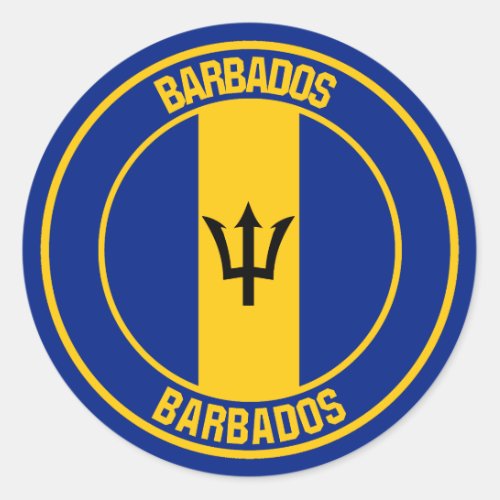 Barbados Round Emblem Classic Round Sticker