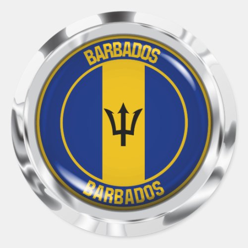 Barbados Round Emblem Classic Round Sticker