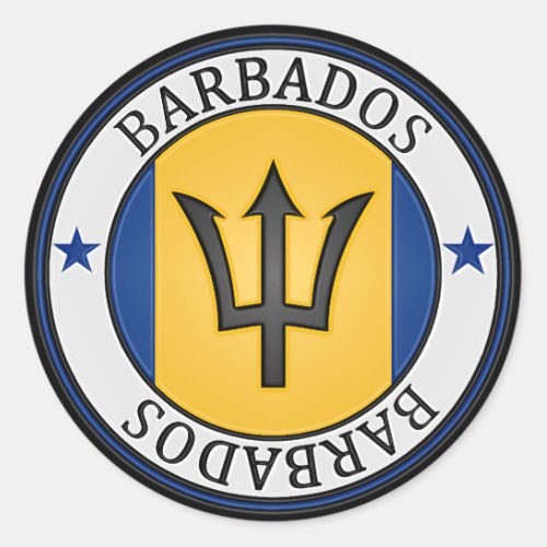 Barbados  Round Emblem Classic Round Sticker