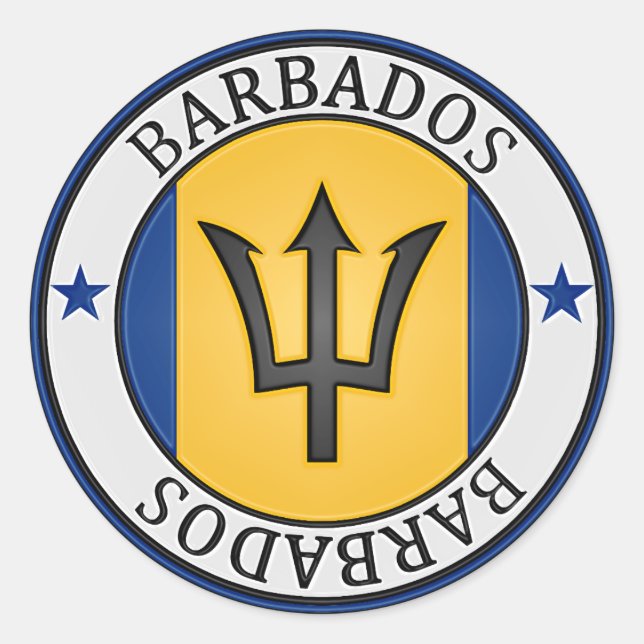 Barbados  Round Emblem Classic Round Sticker (Front)