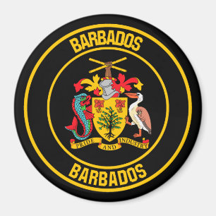 Barbados Round Emblem Magnet