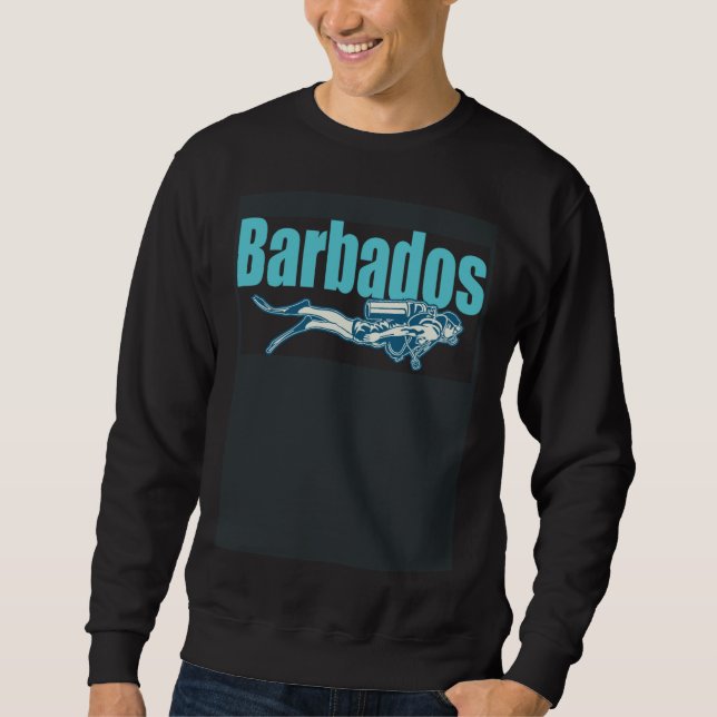 Barbados Scuba Diver Souvenir Sweatshirt (Front)