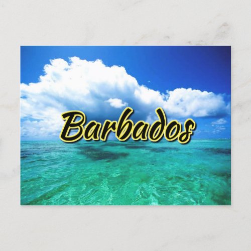 Barbados sea sky postcard