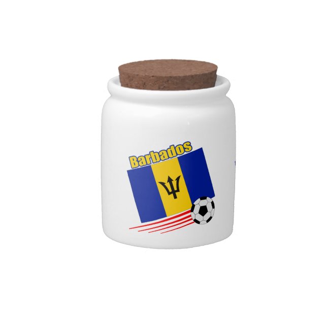 Barbados Soccer Team Candy Jar (Front)