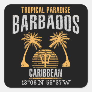 Barbados Square Sticker