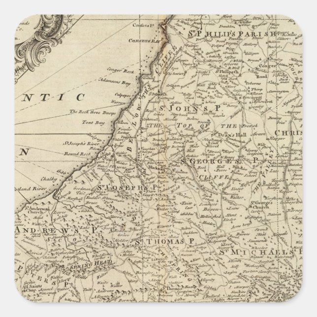 Barbados Square Sticker (Front)