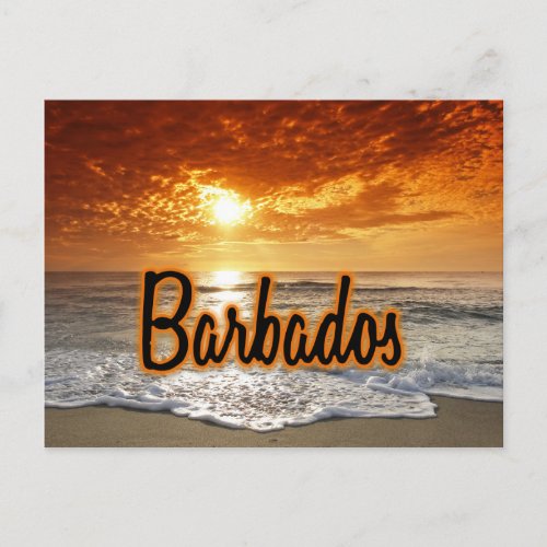 Barbados sunset postcard