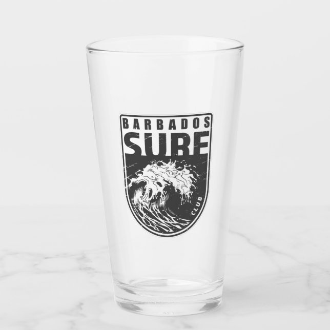 Barbados Surf Club Emblem Glass (Front)