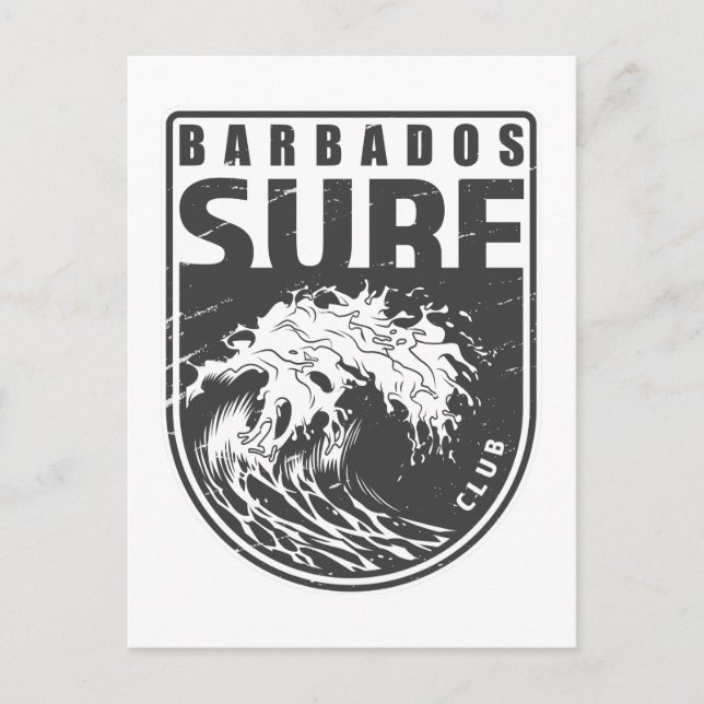 Barbados Surf Club Emblem  Postcard (Front)