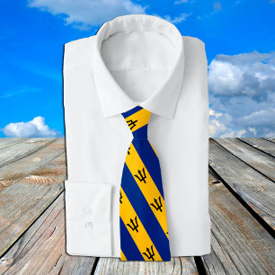 Barbados Ties, fashion Barbados Flag, business Neck Tie