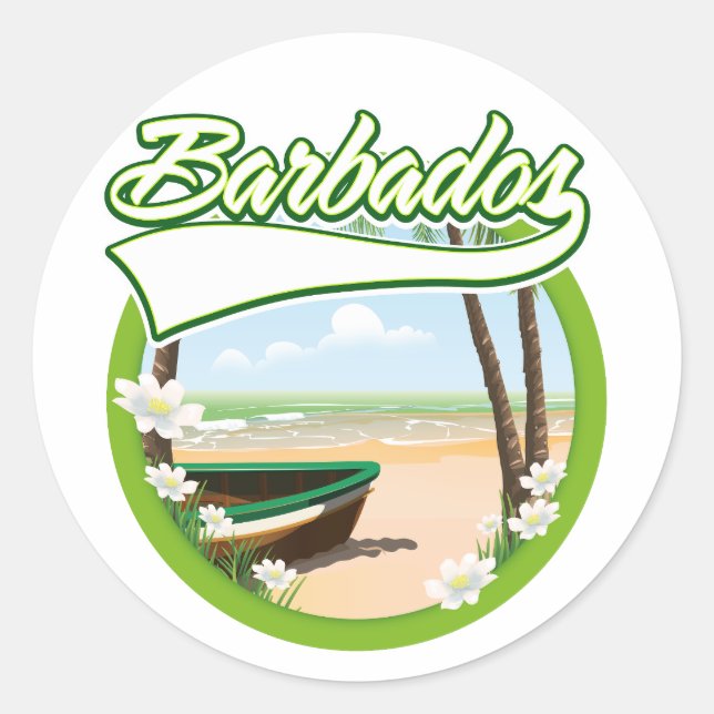 Barbados Travel logo Classic Round Sticker (Front)