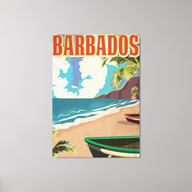 Barbados travel poster canvas print (Front)