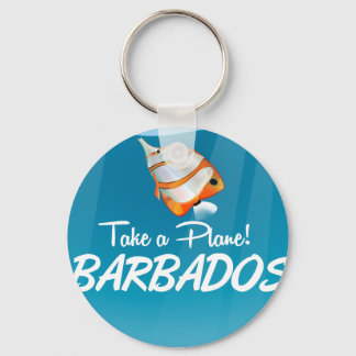 Barbados travel poster keychain