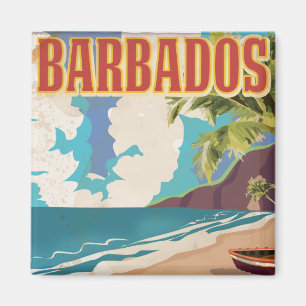 Barbados travel poster magnet