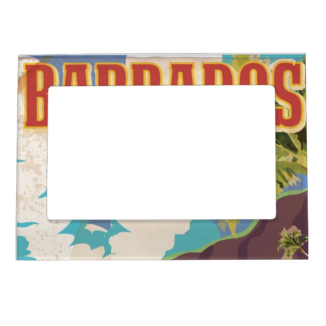 Barbados travel poster magnetic photo frame (Front)
