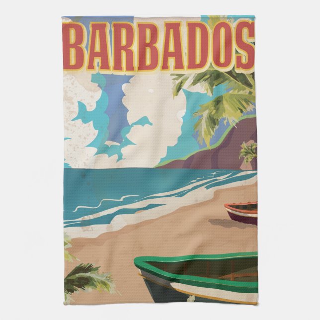 Barbados travel poster towel (Vertical)