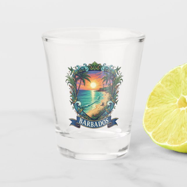 Barbados Travel Shot Glass (Front)